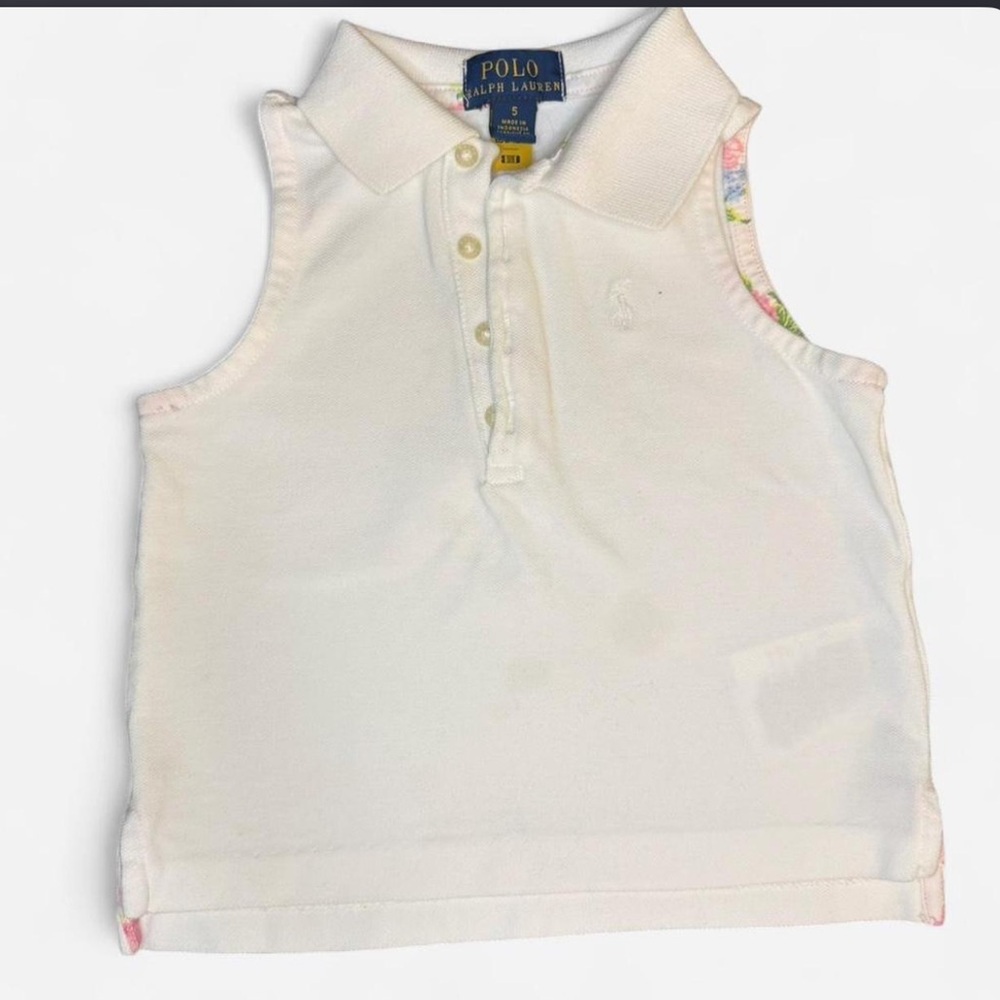 Polo by Ralph Lauren Kids White Sleeveless Polo 5 T for girls